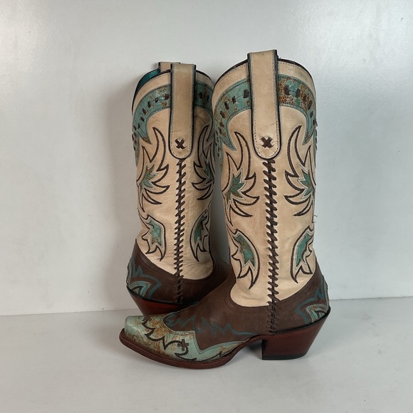 Tony Lama Cassidy & Santa Fe Cowgirl Boots 5 B Tooled Inlay (2) Pair - Picture 11 of 16